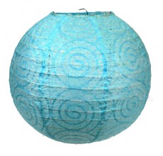 Бумажный фонарик с рисунком голубой 25 см. 0924-37